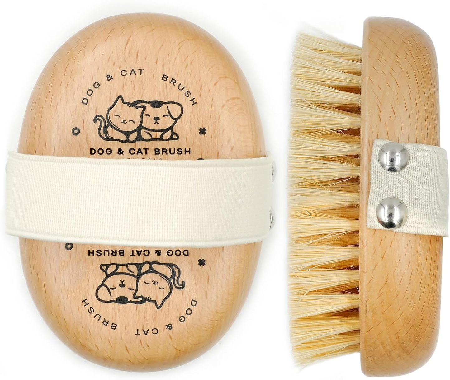Keep your dog looking and feeling their best with this Soft Bristle Dog Palm Brush. The gentle bristles help remove loose hair, surface dirt, and debris while smoothing the coat and supporting a healthy-looking shine. Designed with a comfortable wooden h