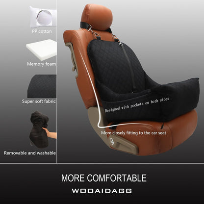 Dog Car Seat for Small Dogs up to 25 Lbs (Black)
