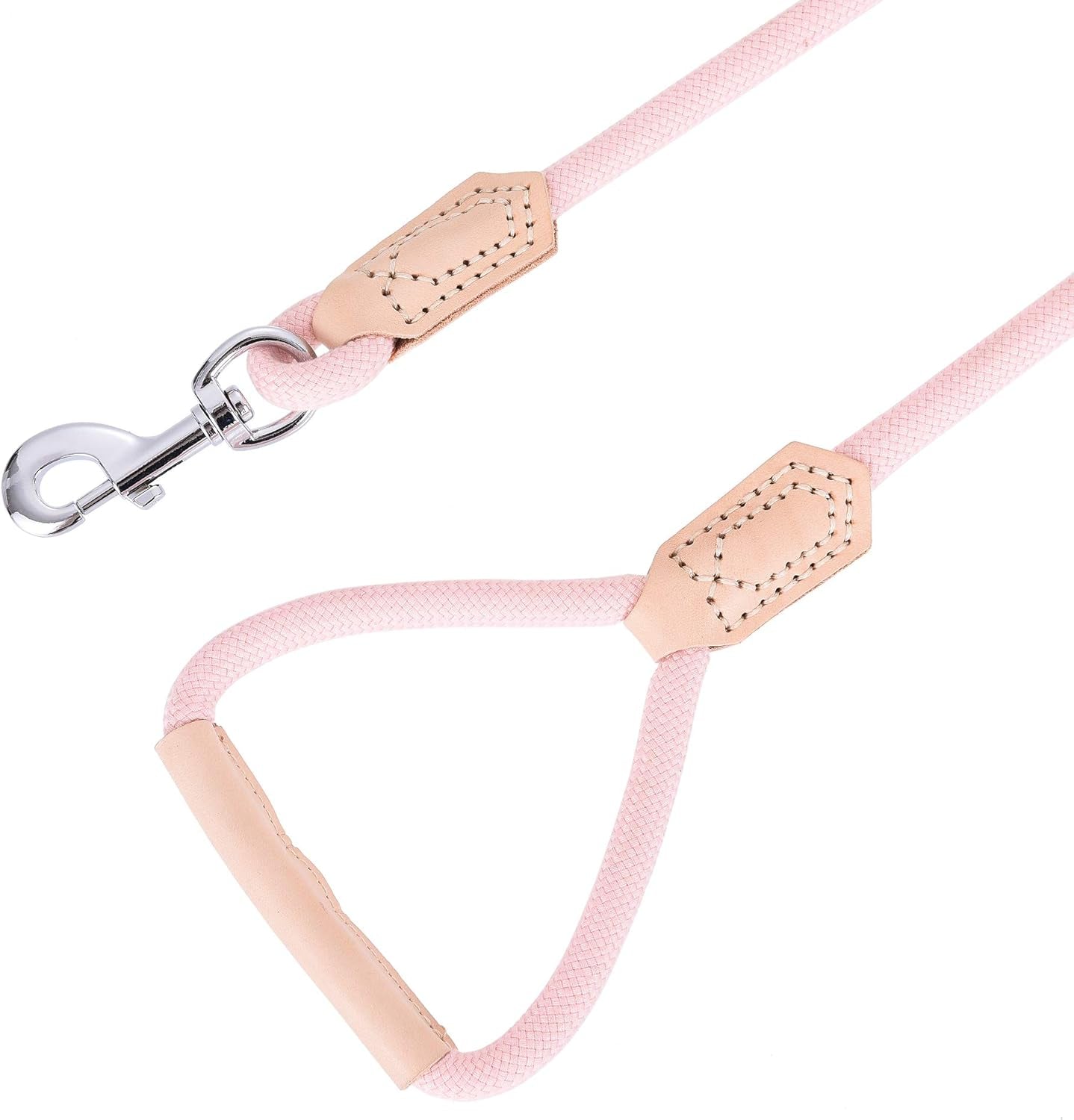 Mile High Life Leather Rope Dog Leash- Pink