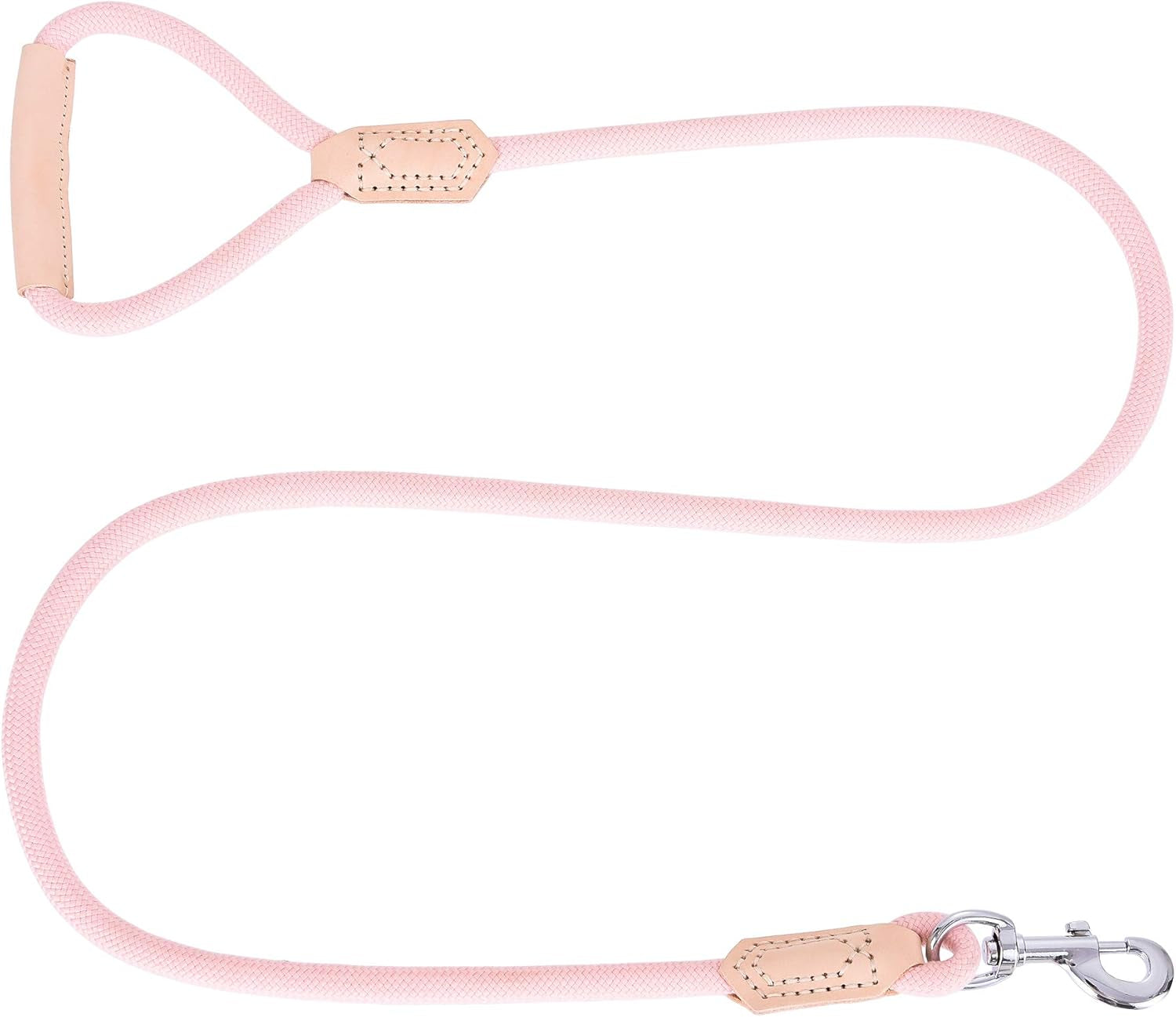 Mile High Life Leather Rope Dog Leash- Pink