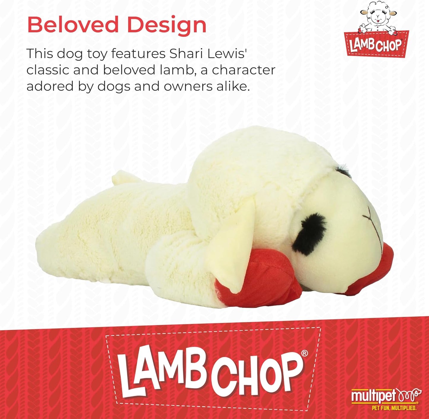 Lamb Chop Dog Plush Toy - Jumbo (24", Cream)