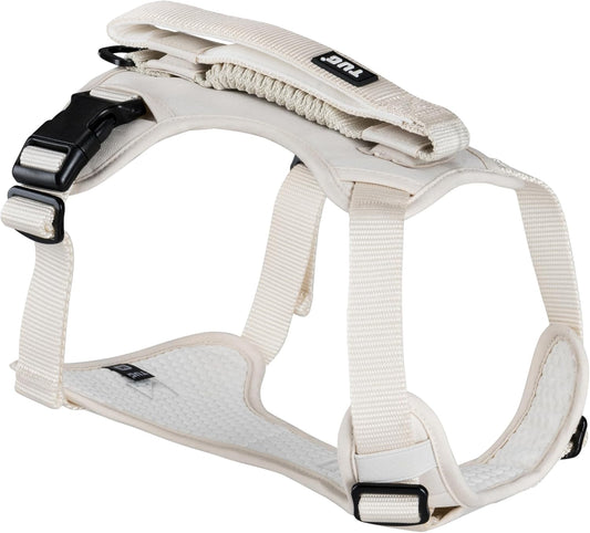 Grab Dog Harness | Integrated Traffic Leash Magnetically Attached for Quick Control (Small/Cream)