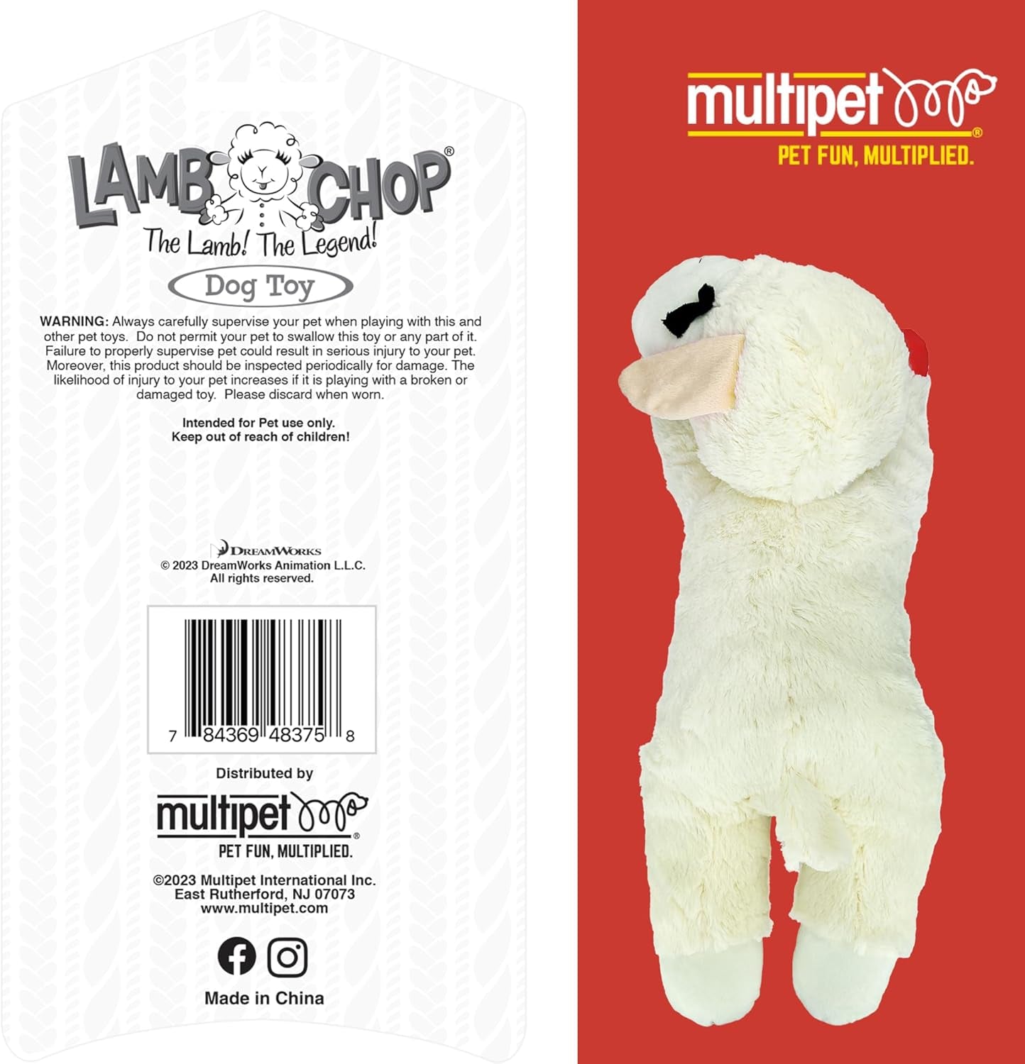 Lamb Chop Dog Plush Toy - Jumbo (24", Cream)