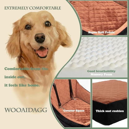 Dog Car Seat for Small to Medium Sized Dog (Black/Brown)
