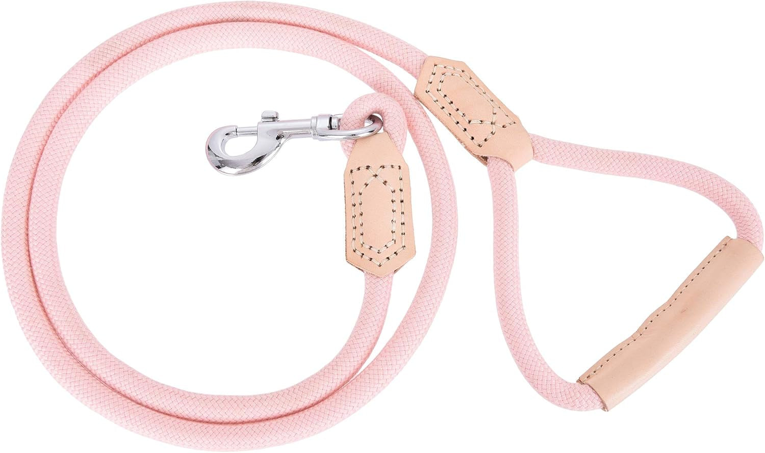 Mile High Life Leather Rope Dog Leash- Pink