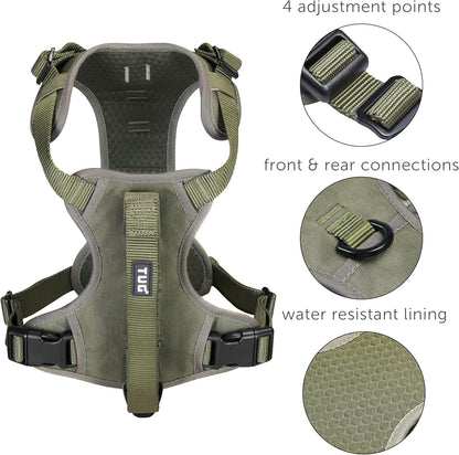 Grab Dog Harness | Integrated Traffic Leash Magnetically Attached for Quick Control (Medium/Green)