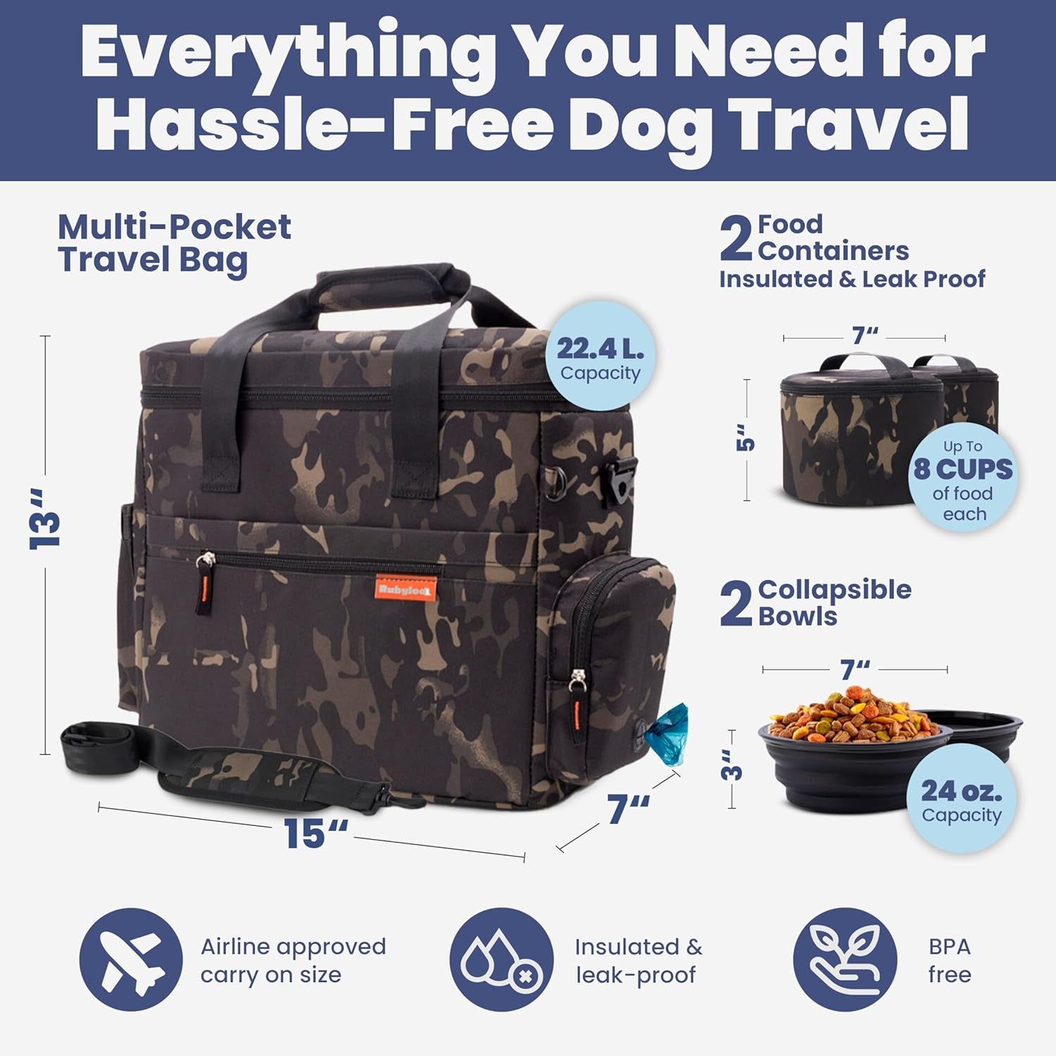 The Original Doggy Bag™ Travel Set- Camo