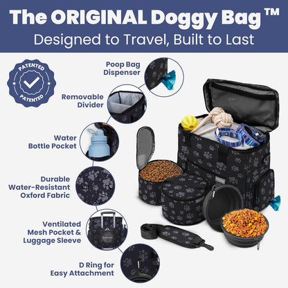 The Original Doggy Bag™ Travel Set- Paw Print