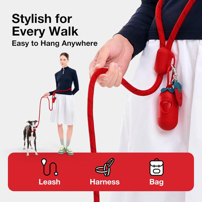 Dog Poop Bag Dispenser with Strawberry Scented Bags