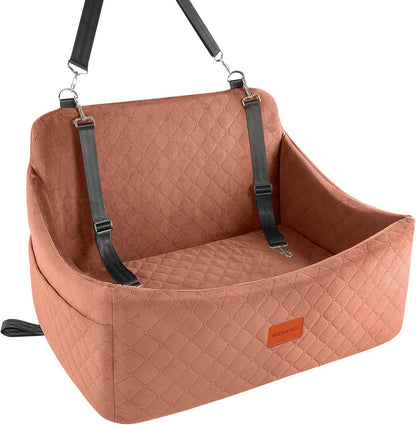 Dog Car Seat for Medium & Large Dogs up to 55Lbs (Brown, Large)