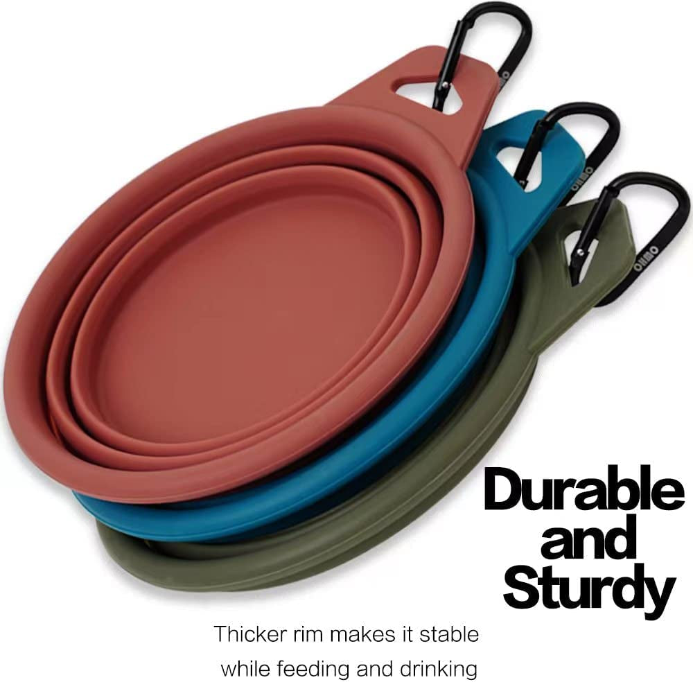 Collapsible Dog Bowl(2 Pack, 12Oz/400Ml) Premium Silicone 