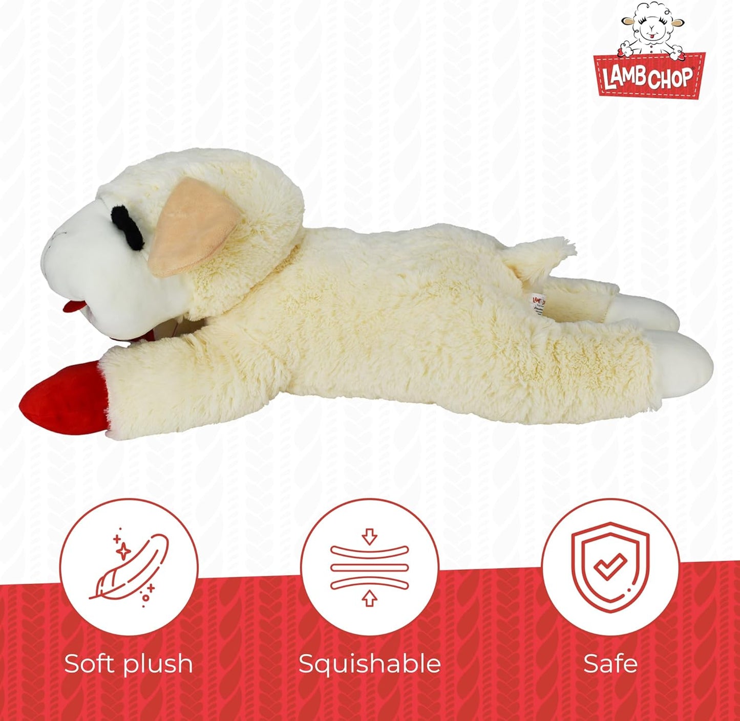 Lamb Chop Dog Plush Toy - Jumbo (24", Cream)