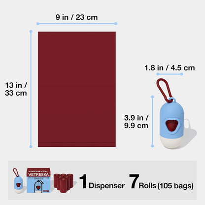 Dog Poop Bag with Dispenser Rose & Amberwood Scented