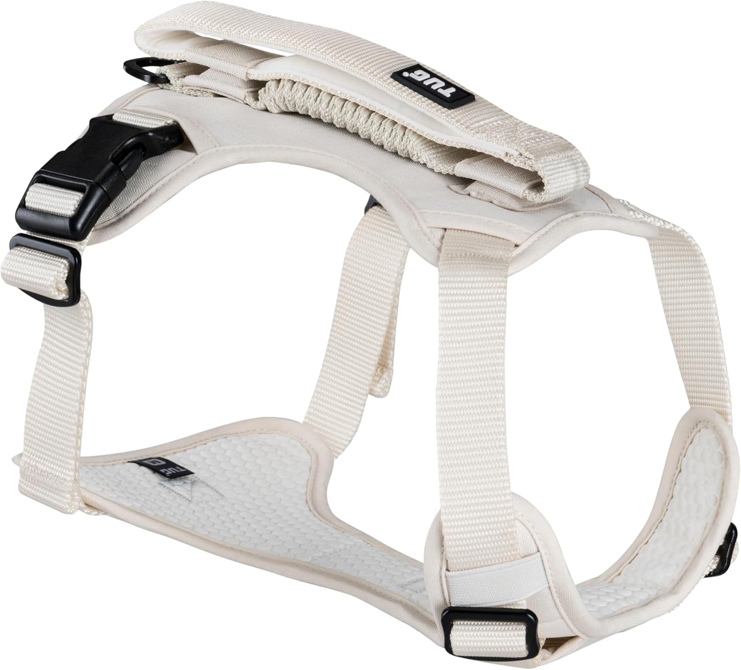 Grab Dog Harness | Integrated Traffic Leash Magnetically Attached for Quick Control (Large/Cream)