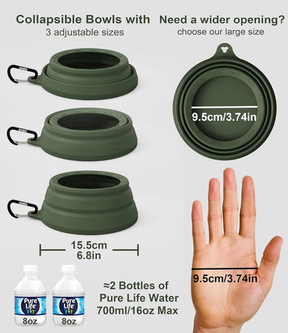 Spill Proof Collapsible Dog Water Bowl 24Oz for Cars
