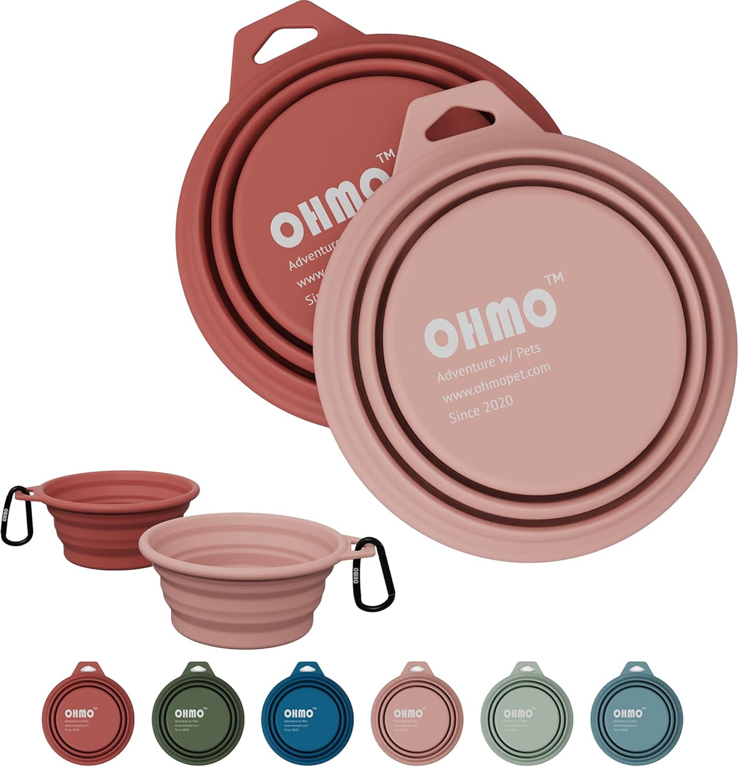 Collapsible Dog Bowl(2 Pack, 12Oz/400Ml) Premium Silicone 