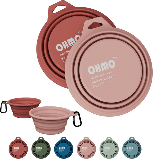 Collapsible Dog Bowl(2 Pack, 12Oz/400Ml) Premium Silicone 