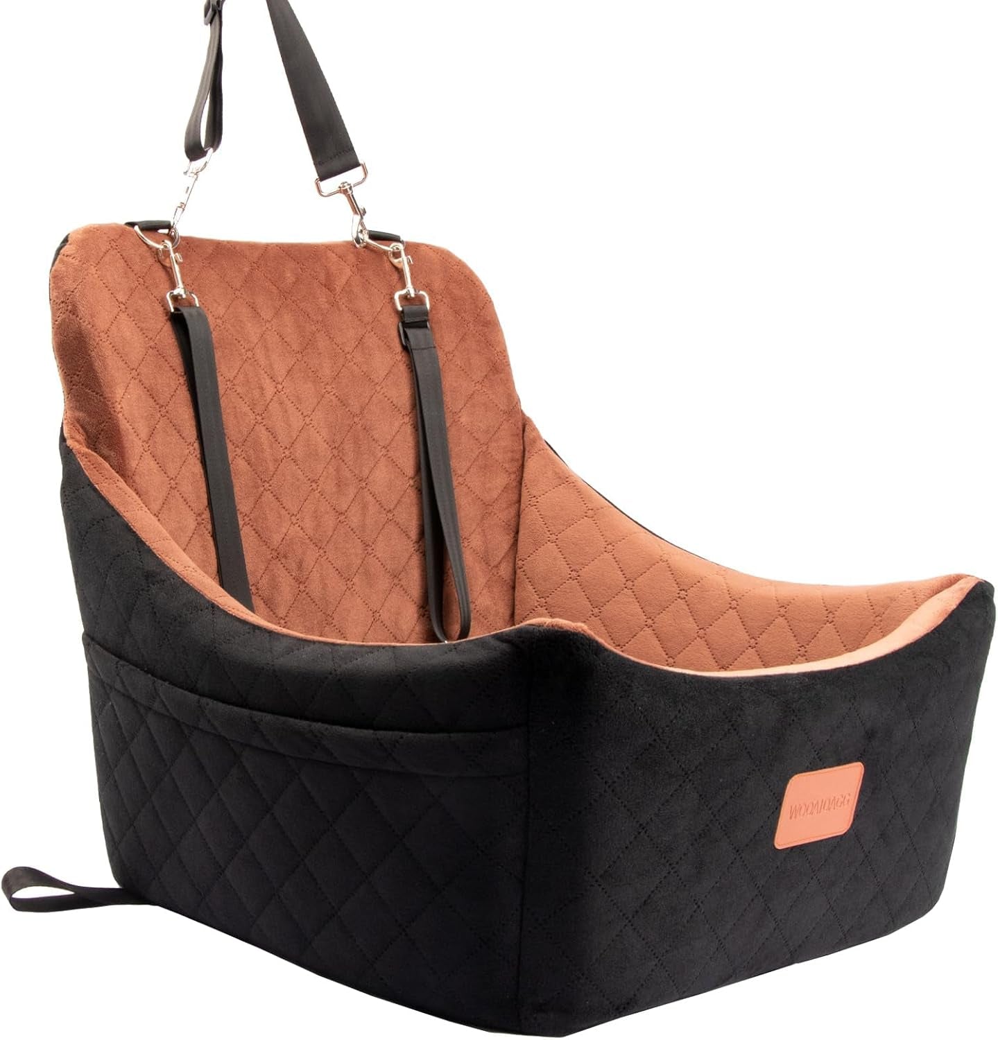 Dog Car Seat for Small to Medium Sized Dog (Black/Brown)