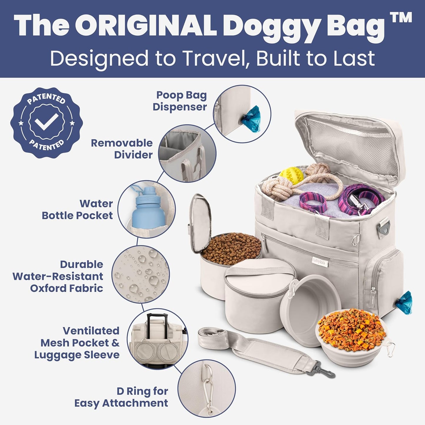 The Original Doggy Bag™ Travel Set- Beige