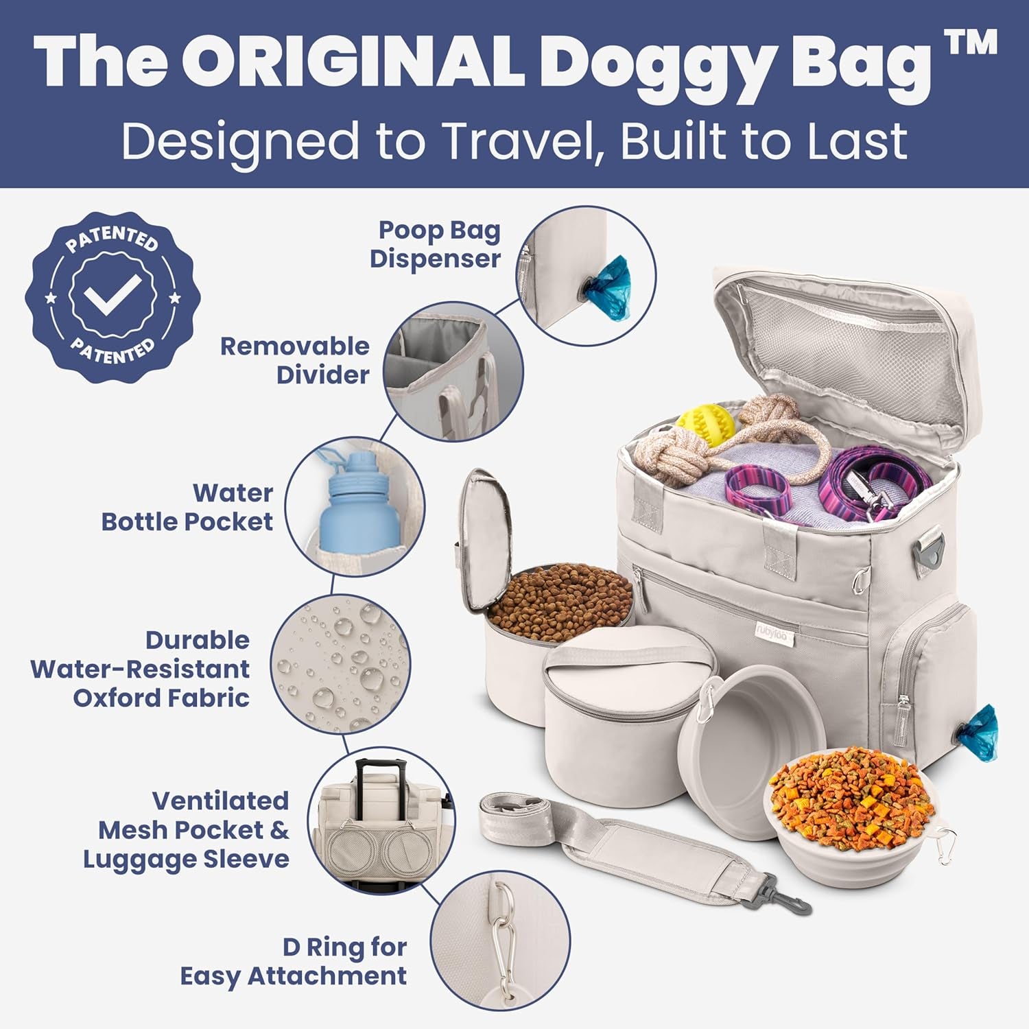 The Original Doggy Bag™ Travel Set- Beige