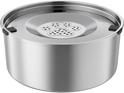 3L/101Oz Stainless Steel Dog Water Bowl with Floating Disk – Spill Proof & Slow Drinking Pet Feeder for Dogs & Cats – No Mess Travel Water Dispenser for Car & Home Use (Dog Water Bowl, 3L/101Oz)