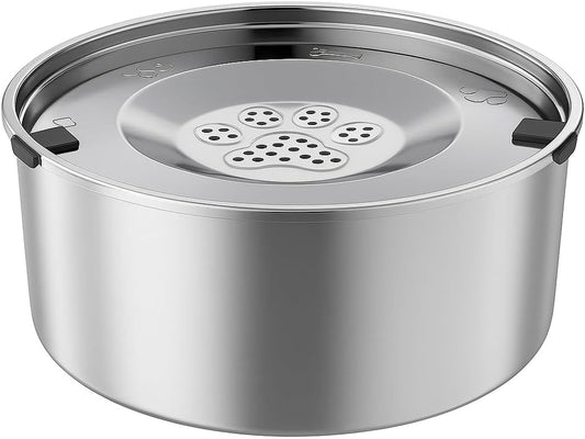 3L/101Oz Stainless Steel Dog Water Bowl with Floating Disk – Spill Proof & Slow Drinking Pet Feeder for Dogs & Cats – No Mess Travel Water Dispenser for Car & Home Use (Dog Water Bowl, 3L/101Oz)
