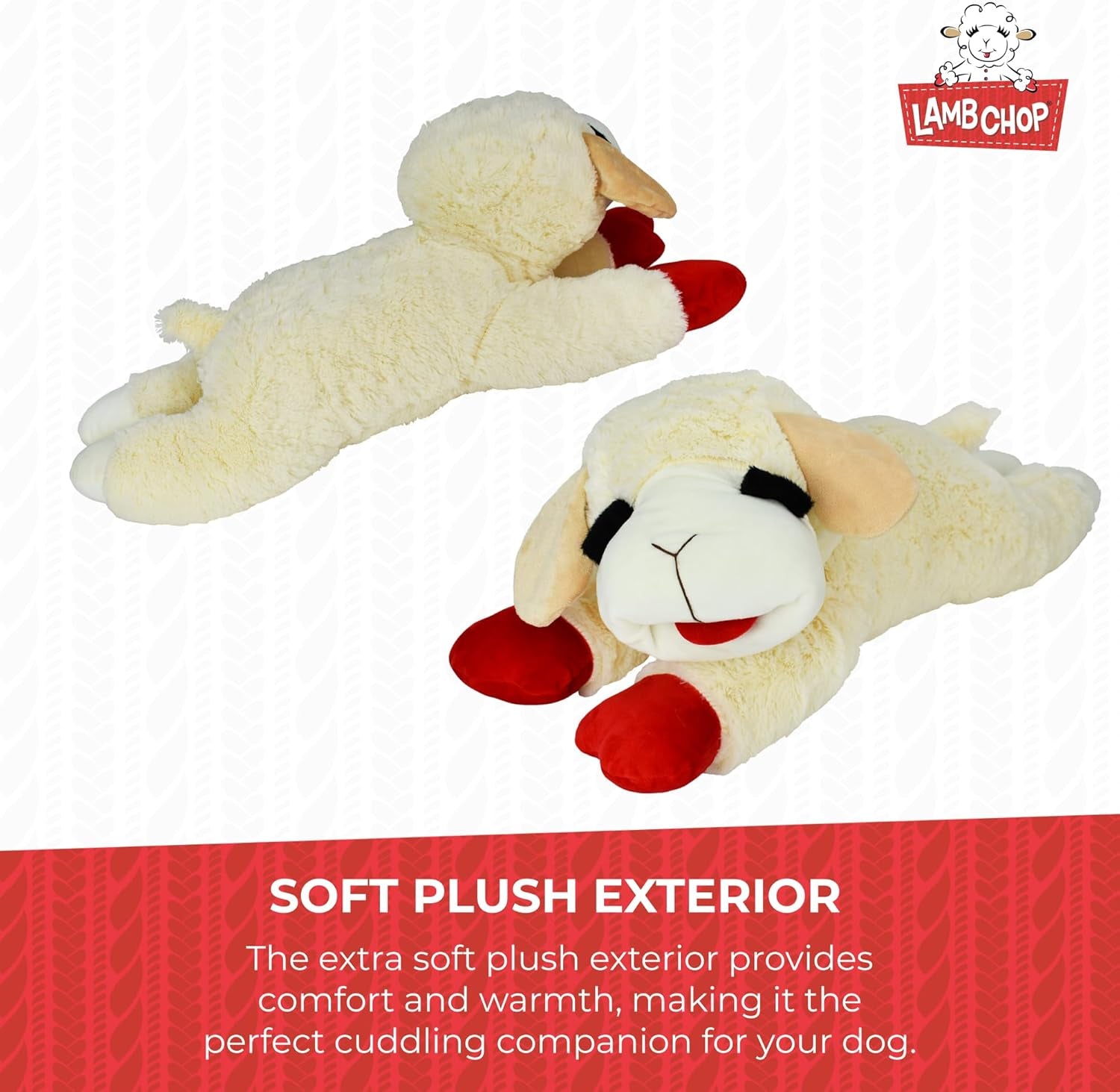 Lamb Chop Dog Plush Toy - Jumbo (24", Cream)