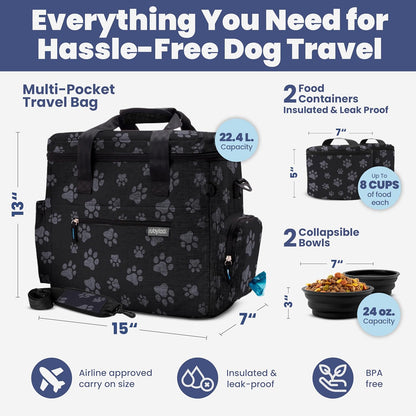 The Original Doggy Bag™ Travel Set- Paw Print