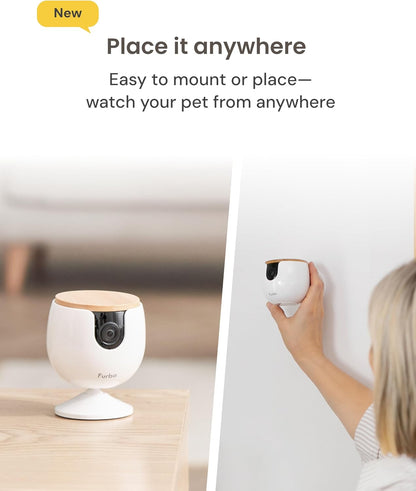 Mini Pet Camera: Basic See & Talk Features, No AI Alerts, No Subscription Required, Pet Security Cam W/Barking/Meowing Alerts, 130° Wide Angle View, 2-Way Audio, Smart Home Monitoring