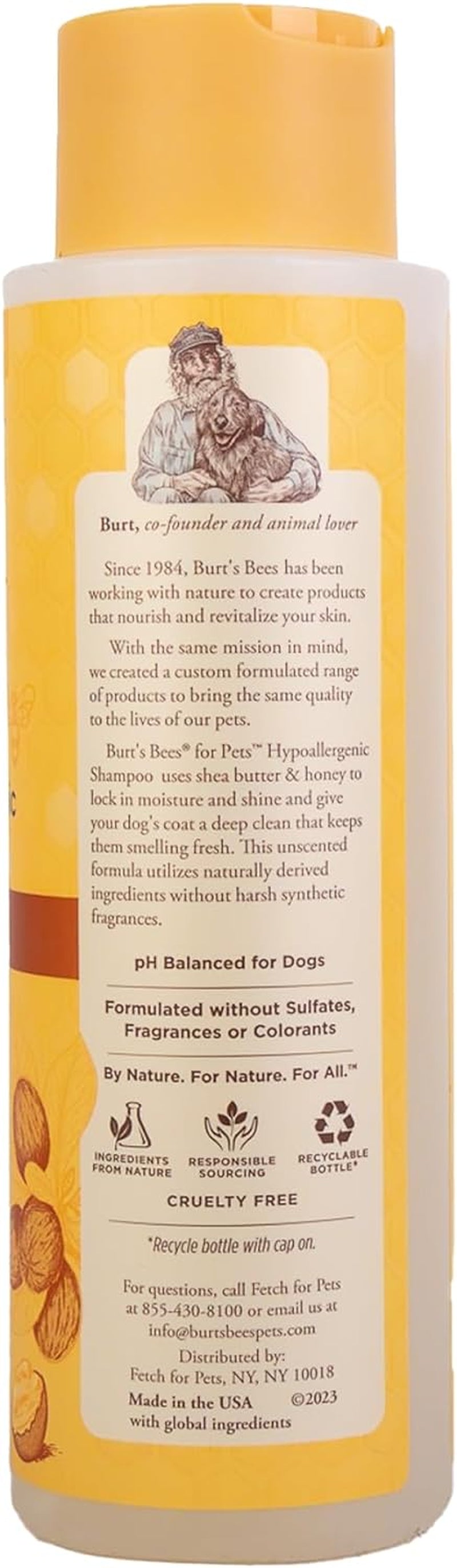 Hypoallergenic Dog Shampoo with Shea Butter and Honey, Gentle Fragrance Free Shampoo for Sensitive Dogs with 95% Natural Origin Skin and Coat Formula, 16 Fl Oz - 2 Pack