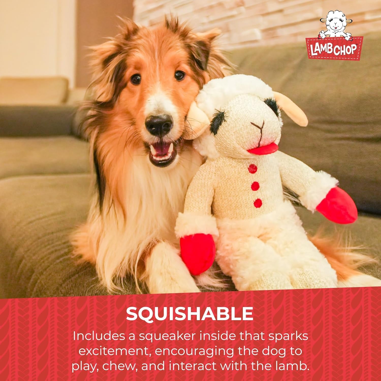 Lamb Chop Dog Plush Toy - Jumbo (24", Cream)