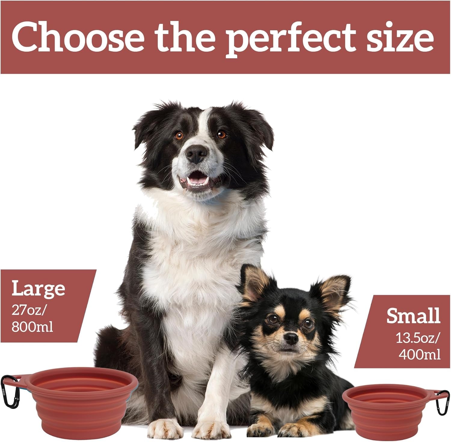 Collapsible Dog Bowl(2 Pack, 12Oz/400Ml) Premium Silicone 