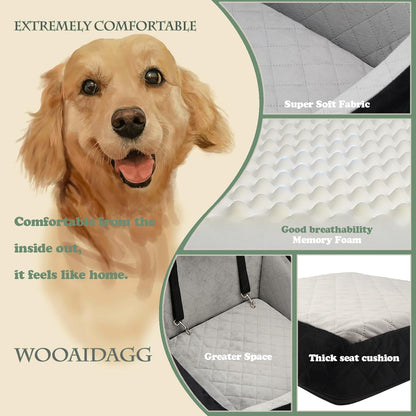 Dog Car Seat for Small to Medium Sized Dog up to  (Black/Grey)
